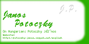 janos potoczky business card